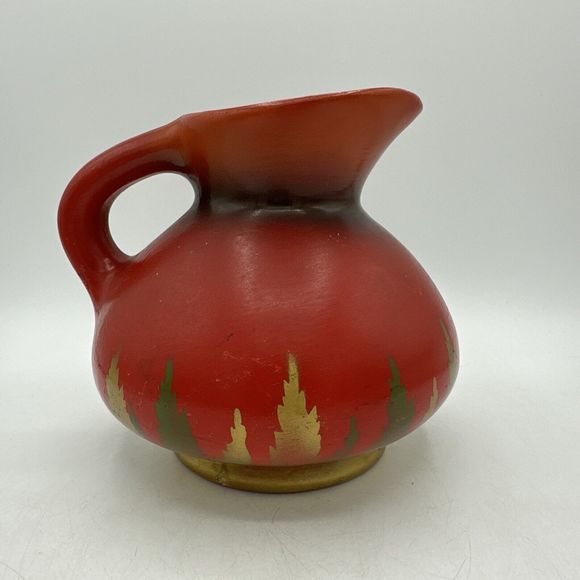 Vintage Pottery Clay Pitcher England 18D Signed Red 6.25” Handmade - Picture 5 of 16